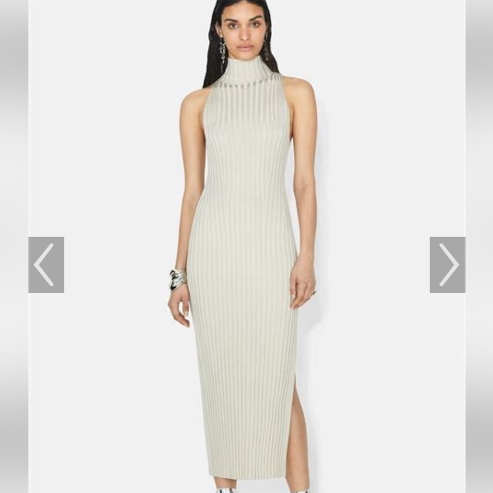 New with tags GALVAN LONDON Rhea ribbed knit dress in Oyster color